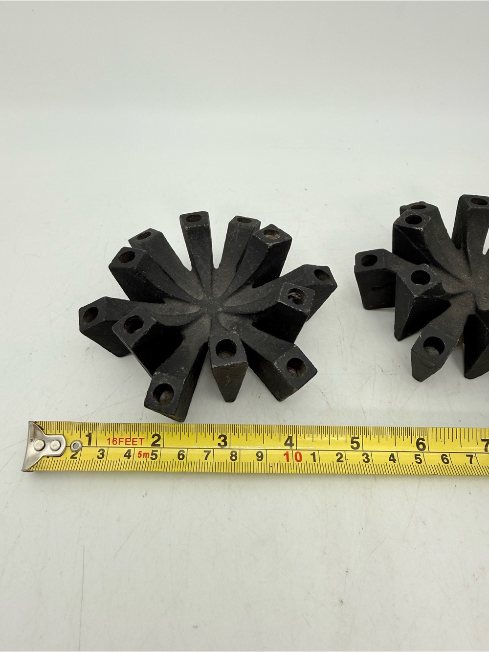 Handcrafted Black Geometric Iron Candlestick Holder Set - Home Art - Picture 8 of 10